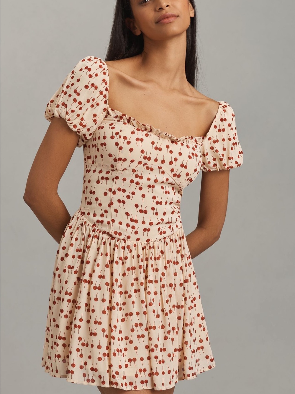 Reformation Davonne Mini Dress - Cherry Print
